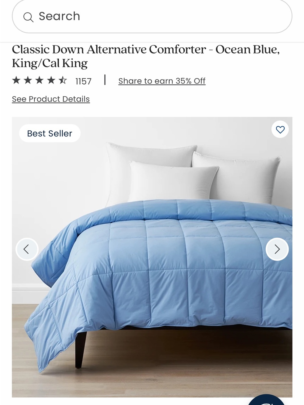 The Company Store Classic Down Alternative Comforter - Ocean Blue